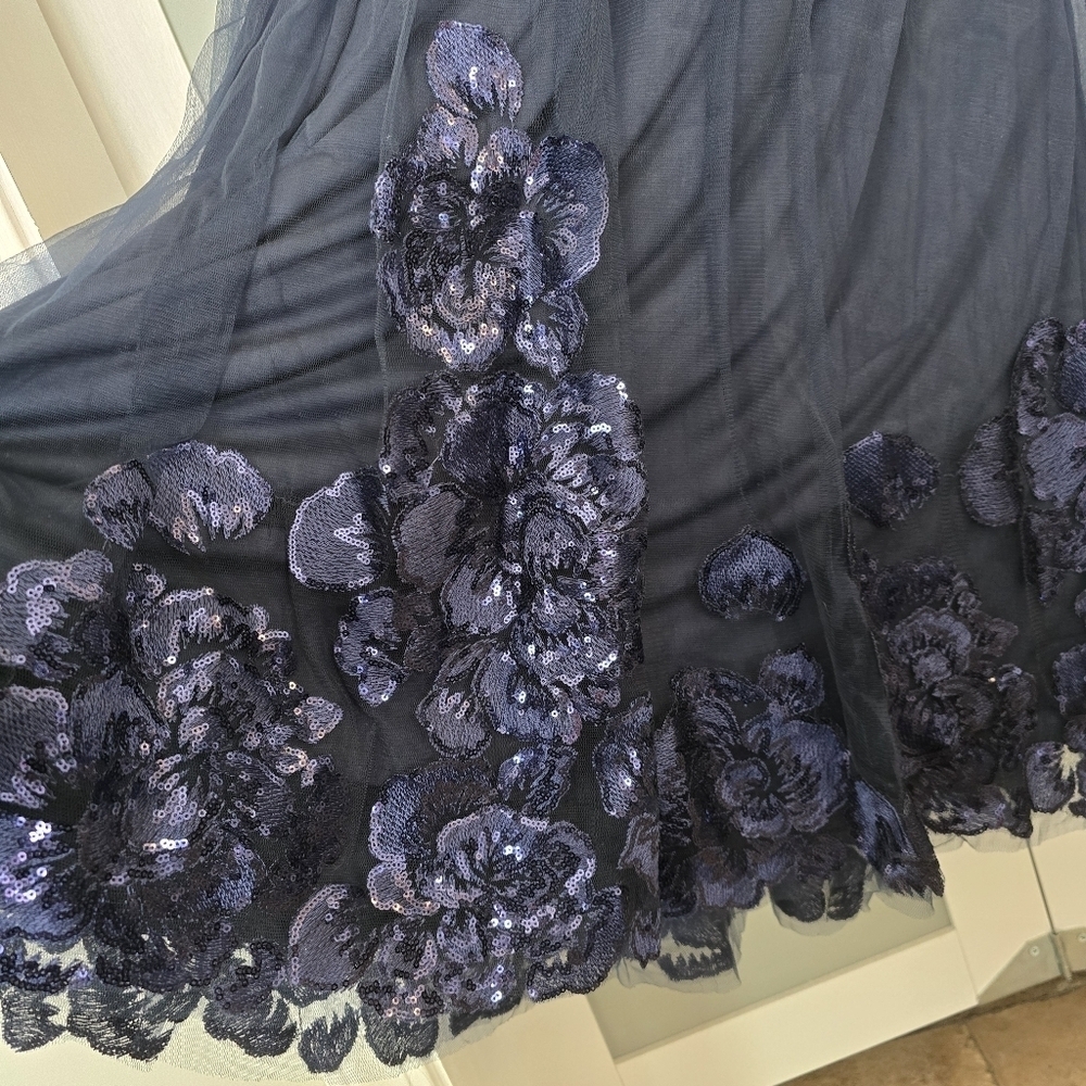 NWT Haidee Floral Sequin Embroidered Tulle Gown - Picture 13 of 14